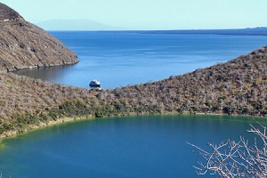 The 20 Passenger Eric in Tagus Cove, Isabela Island, Galapagos